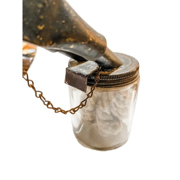 Antique Tube Double Wick Burner Glass Jar Oil Lamp - Picture 3 of 9